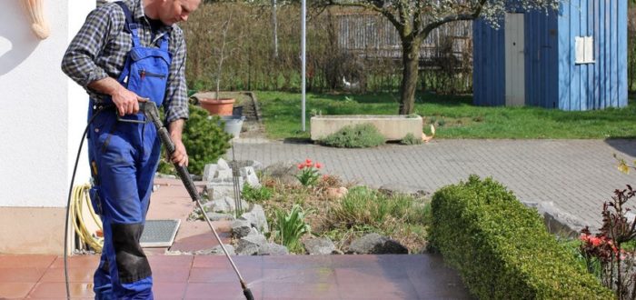 Home cleaning with a pressure washer