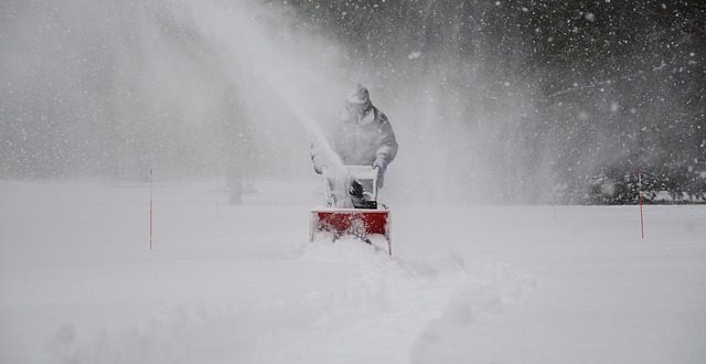 a man clearing snow